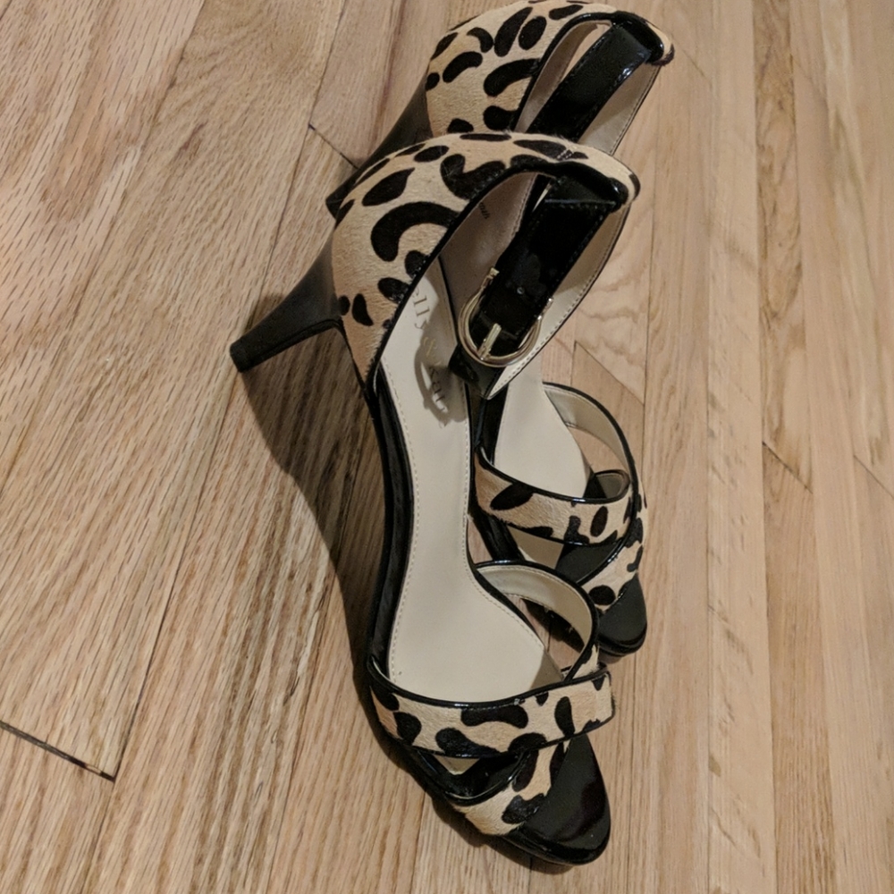 Animal print, 1.5 inch heel, ankle strap